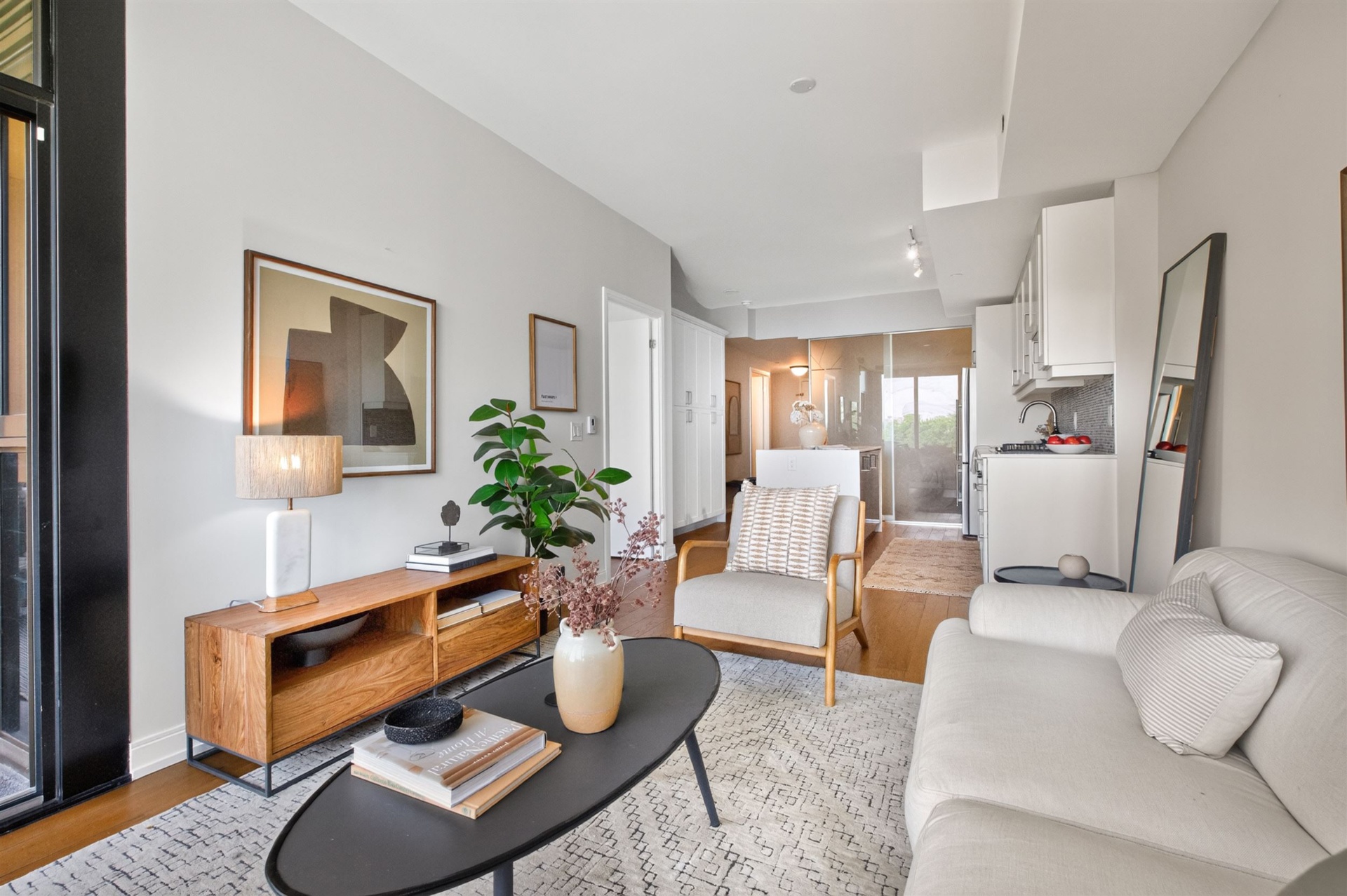 Living room with entry sightline